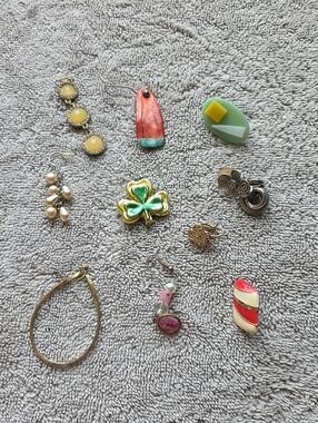 Assorted Women’s Earring singles Lot - Gold, Pink, Green, Coral Accents